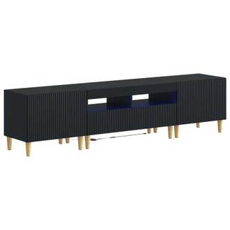 vidaXL Cabinet De Tv Led De 5 Piezas Negro Madera De Ingenier&iacute;a Vidaxl