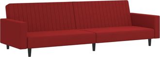 vidaXL Sof&aacute; Cama De 2 Plazas Terciopelo Color Vino Tinto Vidaxl