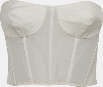 Shona Joy Off White Linen Blend Corset Top
