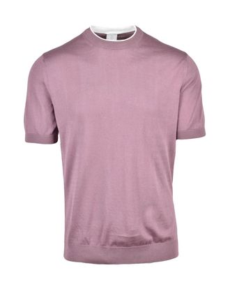 Eleventy Red Men Cotton Crew Neck Top
