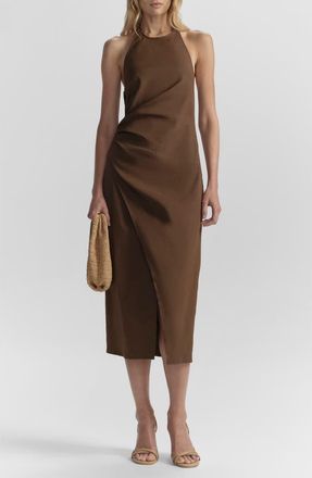 A.L.C. Sylvie Maxi Halter Dress in Milk Chocolate at Nordstrom, Size 00