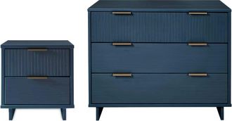 Manhattan Comfort 2Pc Granville Modern Solid Wood Standard Dresser & Nightstand Set