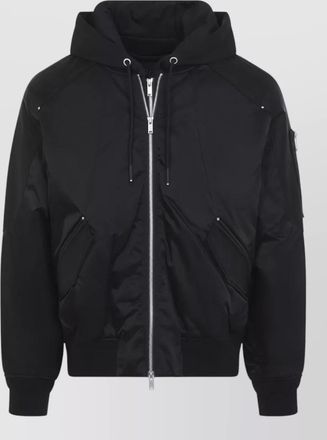 Moose Knuckles recycled nylon satin relaxed-fit hooded bomber jacket