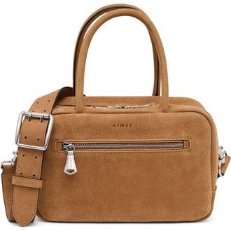 Aim&eacute;e Medium Ritual Leather Satchel in Latte Nubuck at Nordstrom