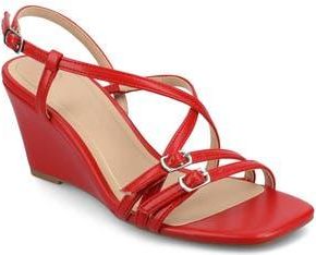 Journee Collection Clinne Wedge Sandal in Red Clinne at Nordstrom Rack, Size 9.5