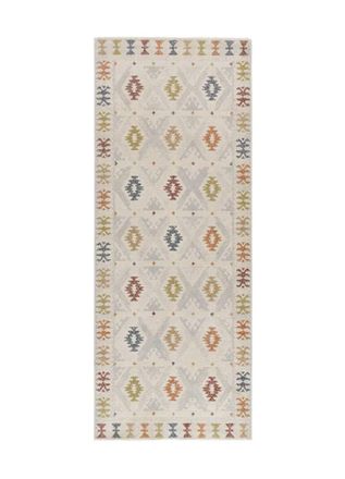 Atticgo Alfombra de pasillo &eacute;tnica multicolor / beige 80x200 cm