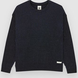 Element 2Tone Rib Cr Strickpullover blau