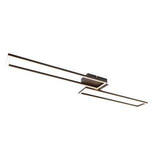 QAZQA Moderno Plaf&oacute;n Alargado Negro Regulable En 3 Pasos - Plazas Novo Aluminio /acero Rectangular Incluye Led Max. 1 X 40 Watt - Qazqa