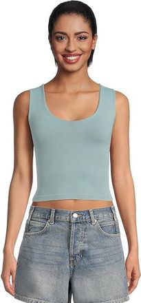 Free People Clean Lines Muscle Cami Womens Clothing Mineral Blue : L-XL (US Womens 14-16), Nylon/Spandex