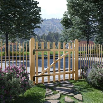 vidaXL Puerta Para Valla 100x90 Cm Madera De Avellano Vidaxl