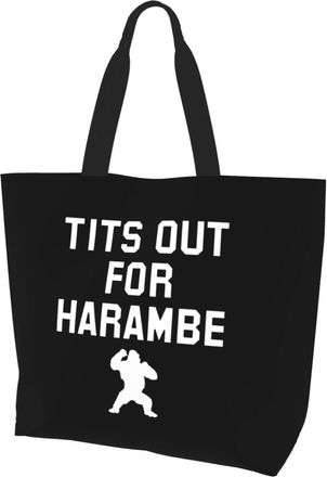 AOOEDM TitsFor Harambe Ladies Canvas Tote Reusable Shopping Bag