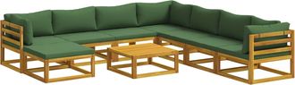 vidaXL Juego De Sof&aacute; 9 Uds. Natural Madera De Acacia S&oacute;lida Vidaxl