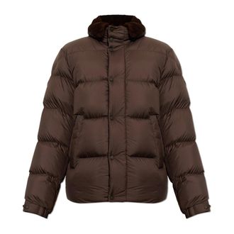Moncler Drisfall kort donsjack - Heren - Jassen - Bruin - Maat: 3XL Zijde