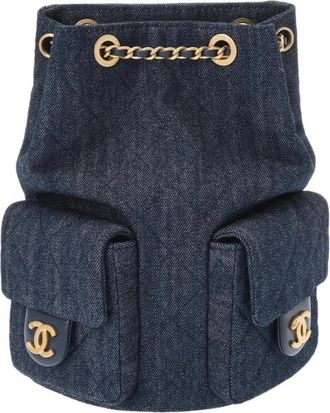 Chanel Blue Denim Backpack