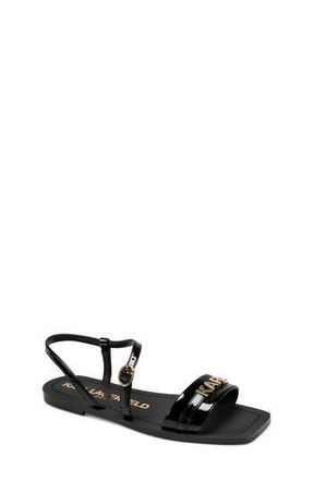 Karl Lagerfeld Miram Flat Strappy Sandal in Black at Nordstrom Rack, Size 7.5
