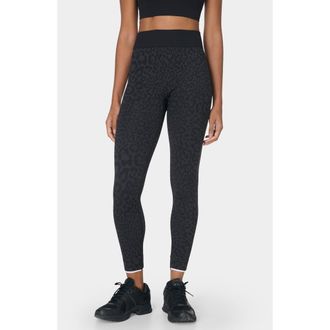 Sweaty Betty Animal Base Layer Leggings in Grey Leopard Jacquard at Nordstrom, Size Large