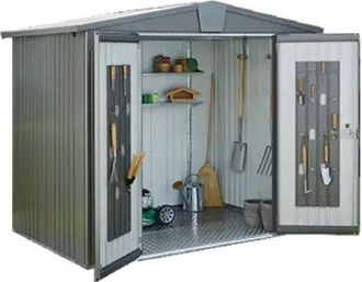 BIOHORT Caseta Cobertizo Metalica Biohort Europa 6 Color Gris Oscuro Metalizado