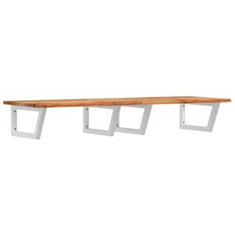 vidaXL Vidaxl - Estante De Lavabo De Pared Acero Y Madera Maciza De Acacia