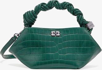 Ganni Green Croco Patent Mini Bou Bag