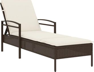 vidaXL Vidaxl - Tumbona Con Coj&iacute;n Rat&aacute;n Sint&eacute;tico Marr&oacute;n 63x200x81 Cm
