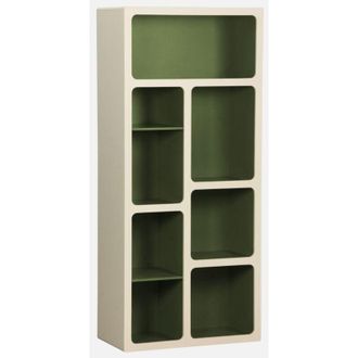 Sweeek Libreria organica in legno bicolore con 8 scomparti