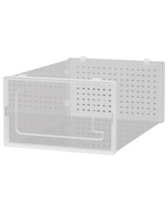 J&V Textiles 12-Pack Plastic Stackable Shoe Boxes