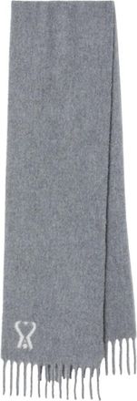 Ami Quota Alpaca Wool Sjaal - Heren - Accessoires - Grijs - Maat: ONE Size Wol