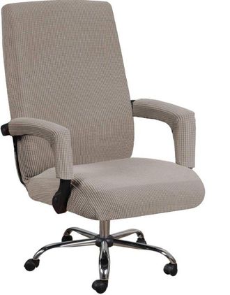 OEM Funda Para Silla De Oficina, Funda Para Silla, Funda Para Silla De Ordenador, El&aacute;stica, Talla L, Color Topo, Resistente Al Polvo, Poli&eacute;ster