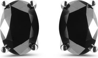 House of Brilliance 14K White Gold 3.00 Cttw Black Diamond Solitaire Stud Earrings at Nordstrom