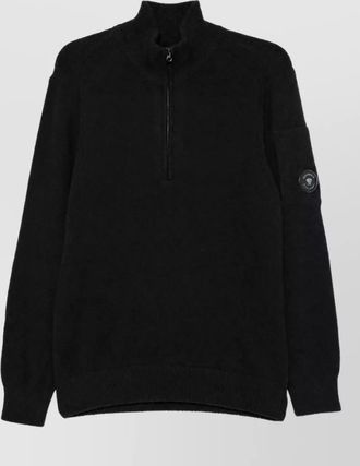 C.P. Company knitted quarter-zip high-neck jumper