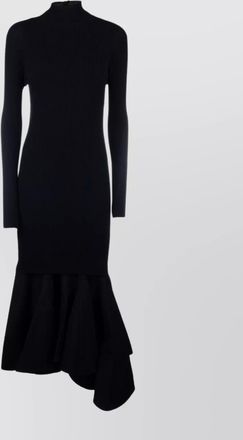 Bottega Veneta flared hem high neckline long sleeves