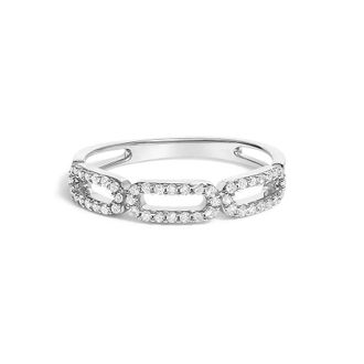 House of Brilliance 14K White Gold 1/4 Cttw Diamond Paper Clip Ring