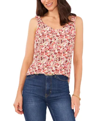 Vince Camuto Womens Sunset Ditsy Tank Brown Size X-Large
