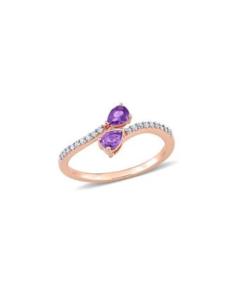 Rina Limor 10K Rose Gold 0.39 Ct. Tw. Diamond & Amethyst Ring