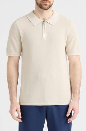 Hunter Saltwell Half Zip Polo Sweater in Pumice Stone at Nordstrom Rack, Size X-Large