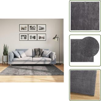 vidaXL Tappeto per soggiorno - vidaXL Tappeto Pelo Corto HUARTE Morbido Lavabile Antracite 160x160 cm - Tappeto per camera da letto