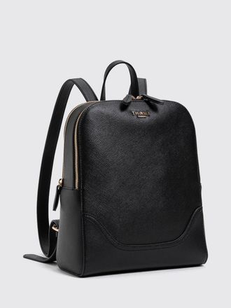 Twinset Zaino in pelle sintetica Saffiano con spallacci regolabili e logo