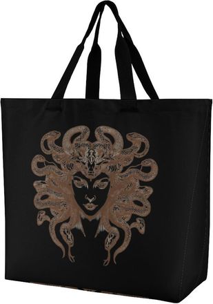 Generic Medusa Greek Large Reusable Shopping Bag Lightweight Foldable Tote Bags Washable Shoulder Handbag