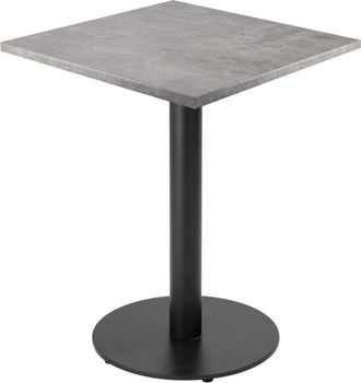 Oviala Mesa de comedor 60 cm pie negro y revestimiento de hormig&oacute;n gris