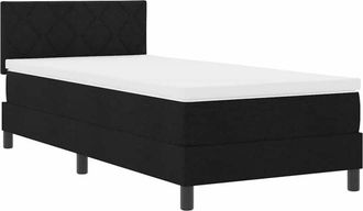 vidaXL Box Spring Bed with Mattress Black 90 x 190 cm Fabric vidaXL
