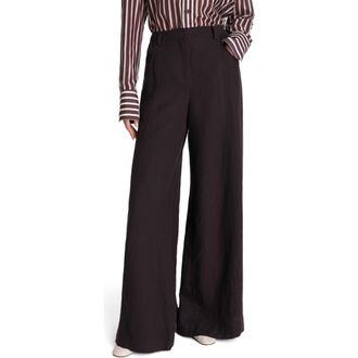 TWP Dees Wide Leg Linen Pants in Dark Chocolate at Nordstrom Rack, Size 4