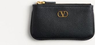 Valentino Garavani Portachiavi VLogo Signature In Vitello Granato Donna NERO UNI