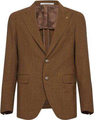Tagliatore Enkelrijige Blazer met Twee Knopen - Heren - Business blazers - Bruin - 2XL - Wol - Kostuums
