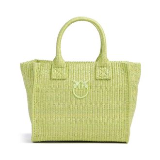 Pinko Tote Bags, female, Green, Size: ONE SIZE Beach Shopper Mini