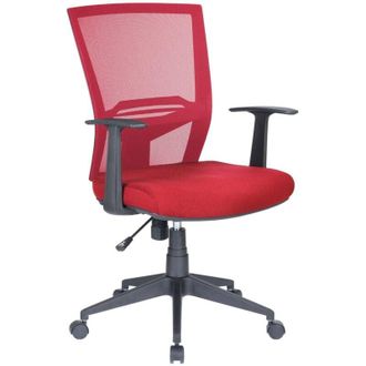 Dmora Silla De Oficina Dlom, Silla Ejecutiva De Malla Con Reposabrazos, Asiento De Oficina Ergon&oacute;mico, 59x64h96/106 Cm, Rojo - Dmora