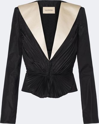 Valentino Pliss&eacute; silk taffeta blazer