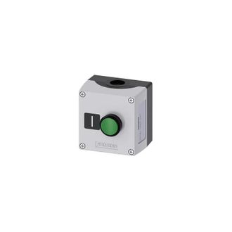 SIEMENS Caja Aparatos De Mando Control 1 Boton Plano Ip67 3su1801-0ab00-2ab1