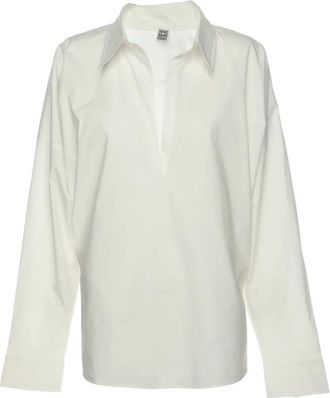 Toteme Camicia in cotone a maniche lunghe - Bianco