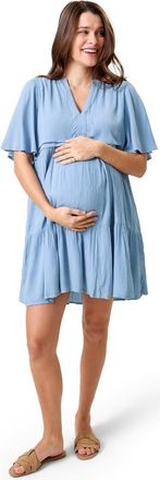 Kindred Bravely Marlowe Nursing Mini Dress in Vintage Blue at Nordstrom, Size X-Large