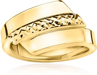 Ross-Simons Italian 14kt Yellow Gold Diamond-Cut and Polished Ring